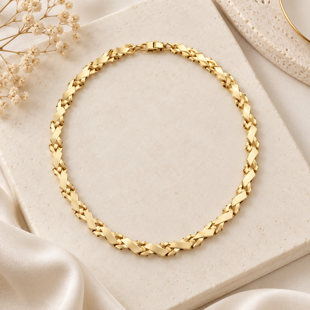 Geometrik Gold Zincir Kolye