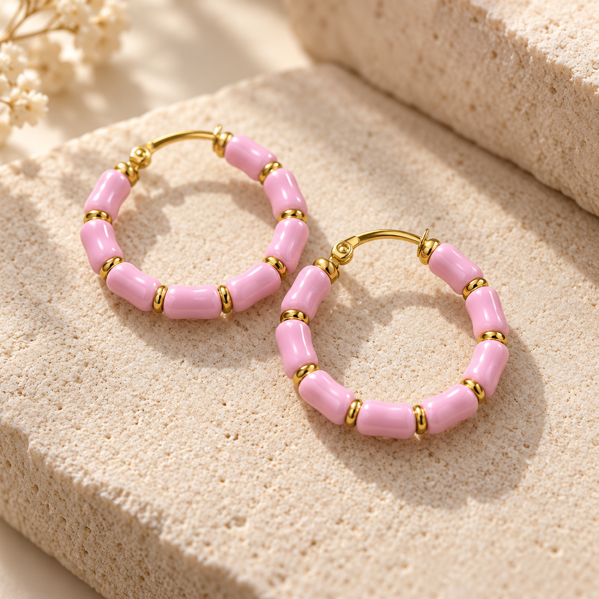 Rosé Candy Gold Halka Küpe