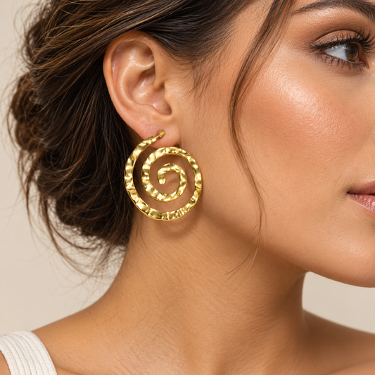 Helen Spiral Gold Küpe