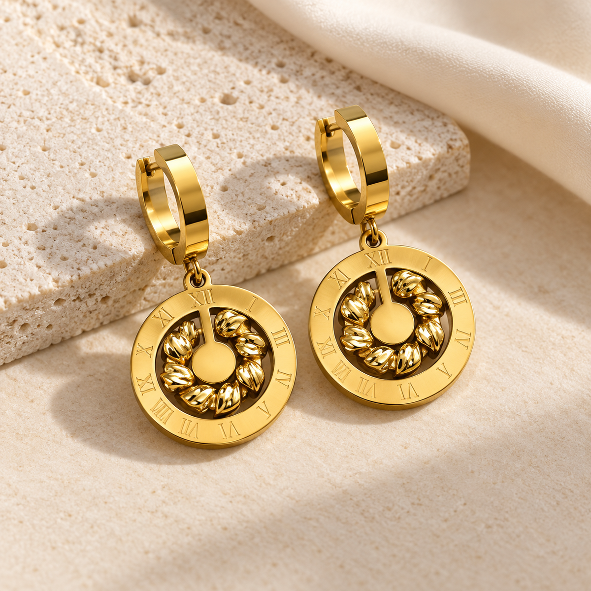 Chronos Gold Sallantılı Küpe