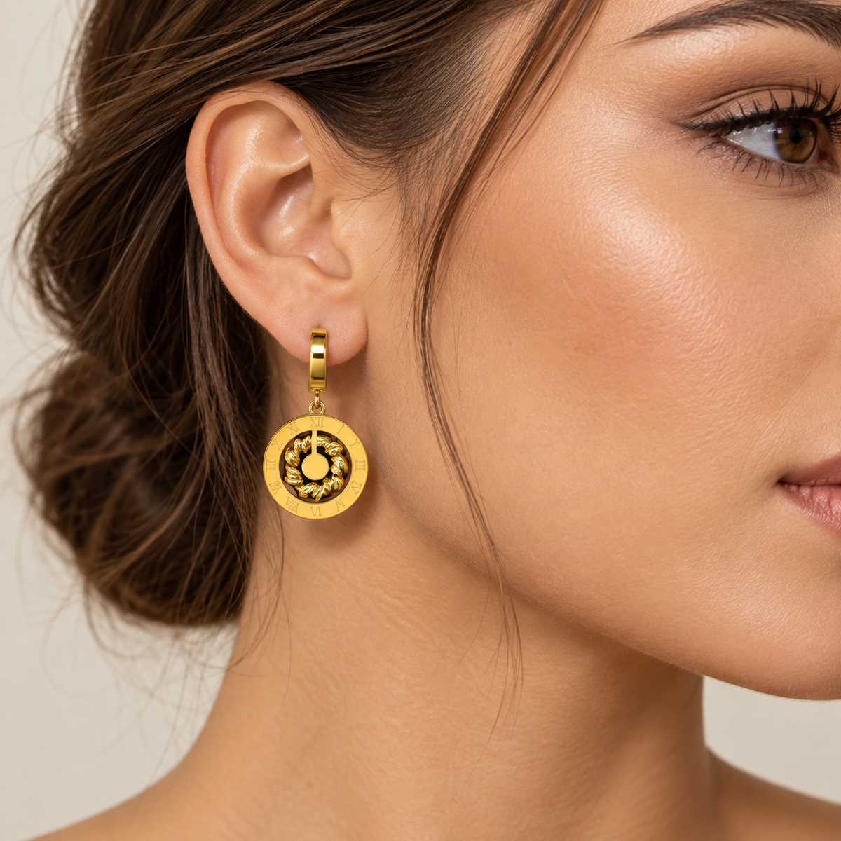 Chronos Gold Sallantılı Küpe