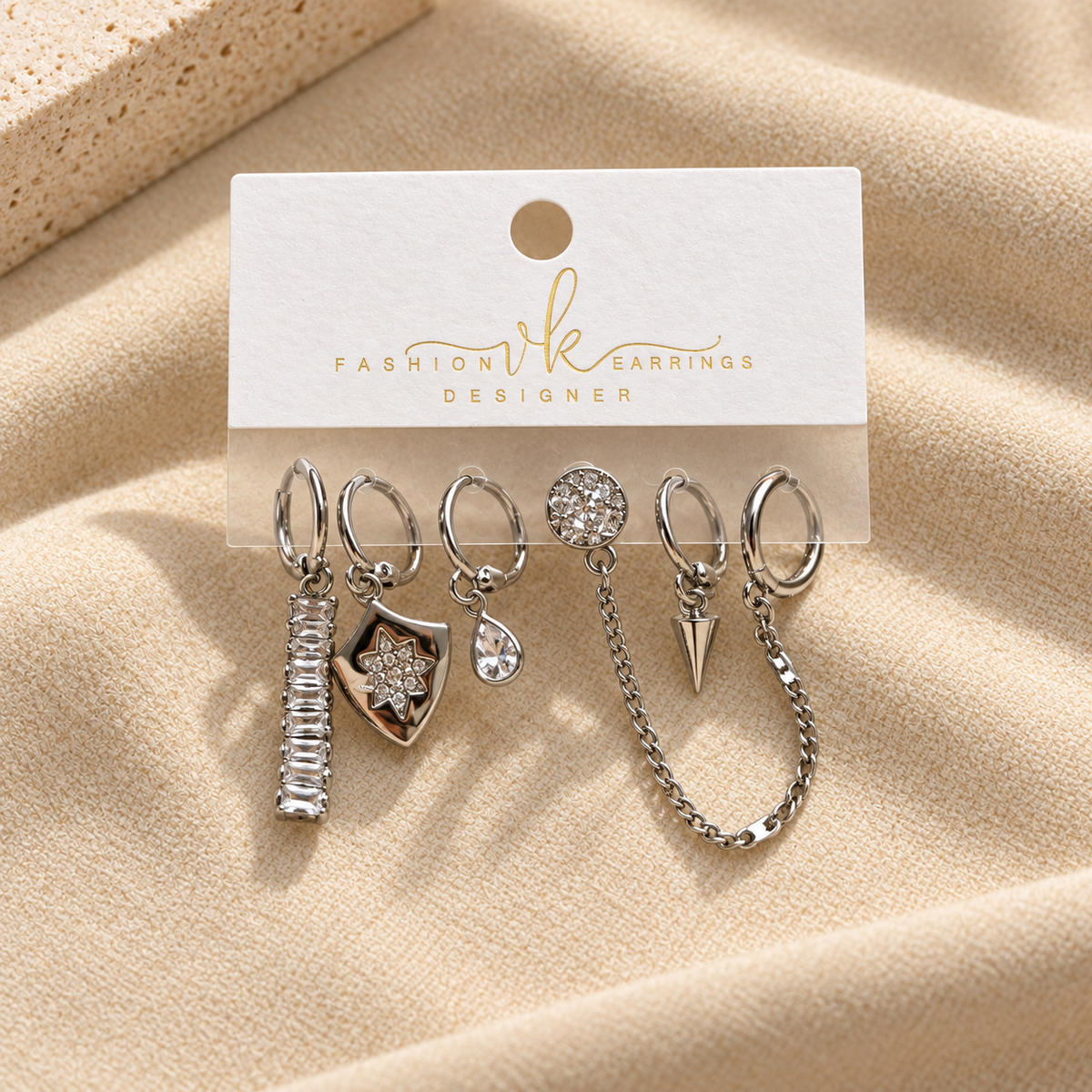 Silver Edge 6’lı Charm Küpe Seti