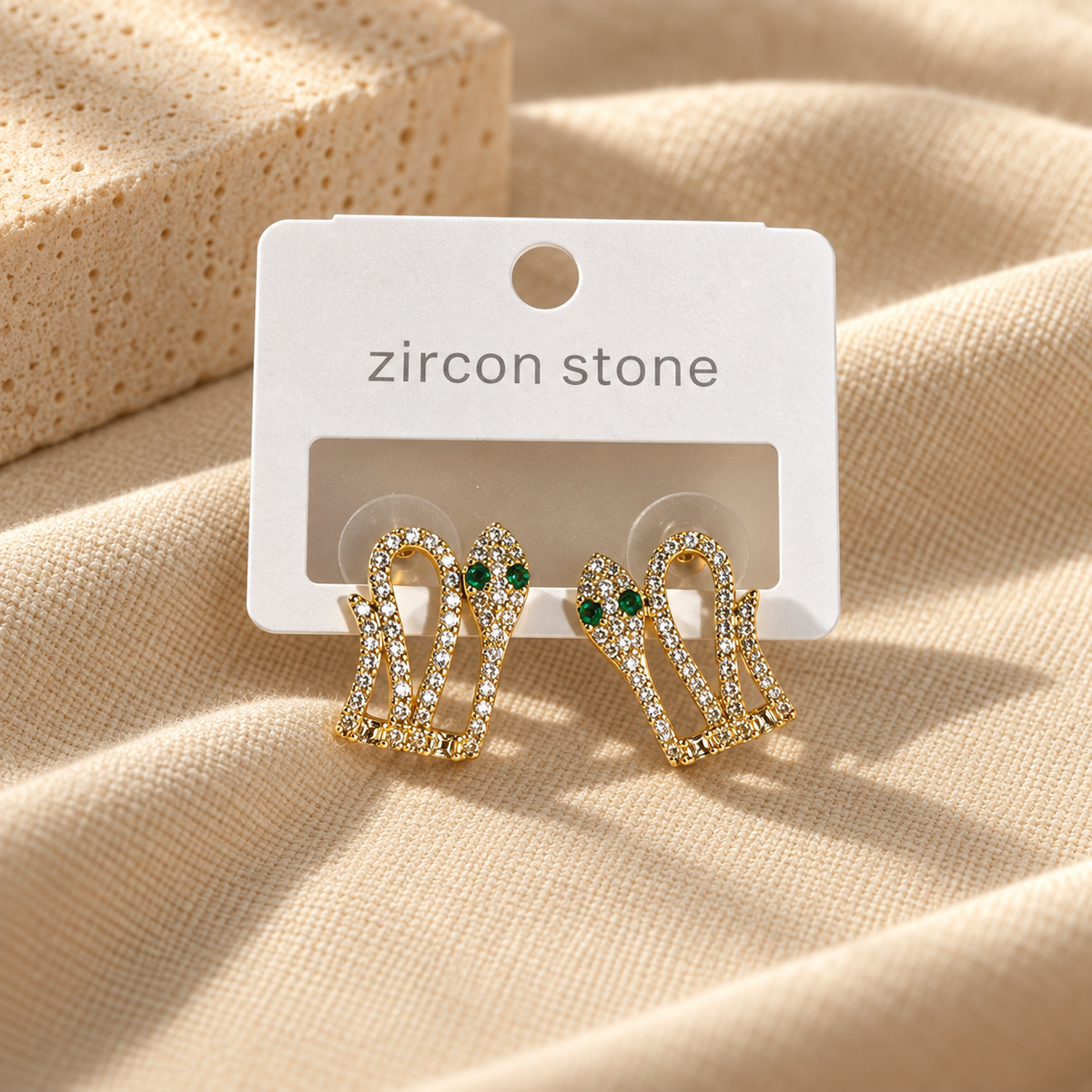 Emerald Serpent Gold Zirkon Küpe