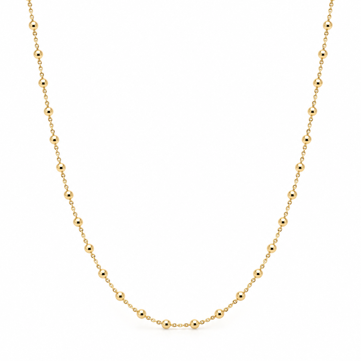 Gold Boncuk Detaylı Minimal Kolye