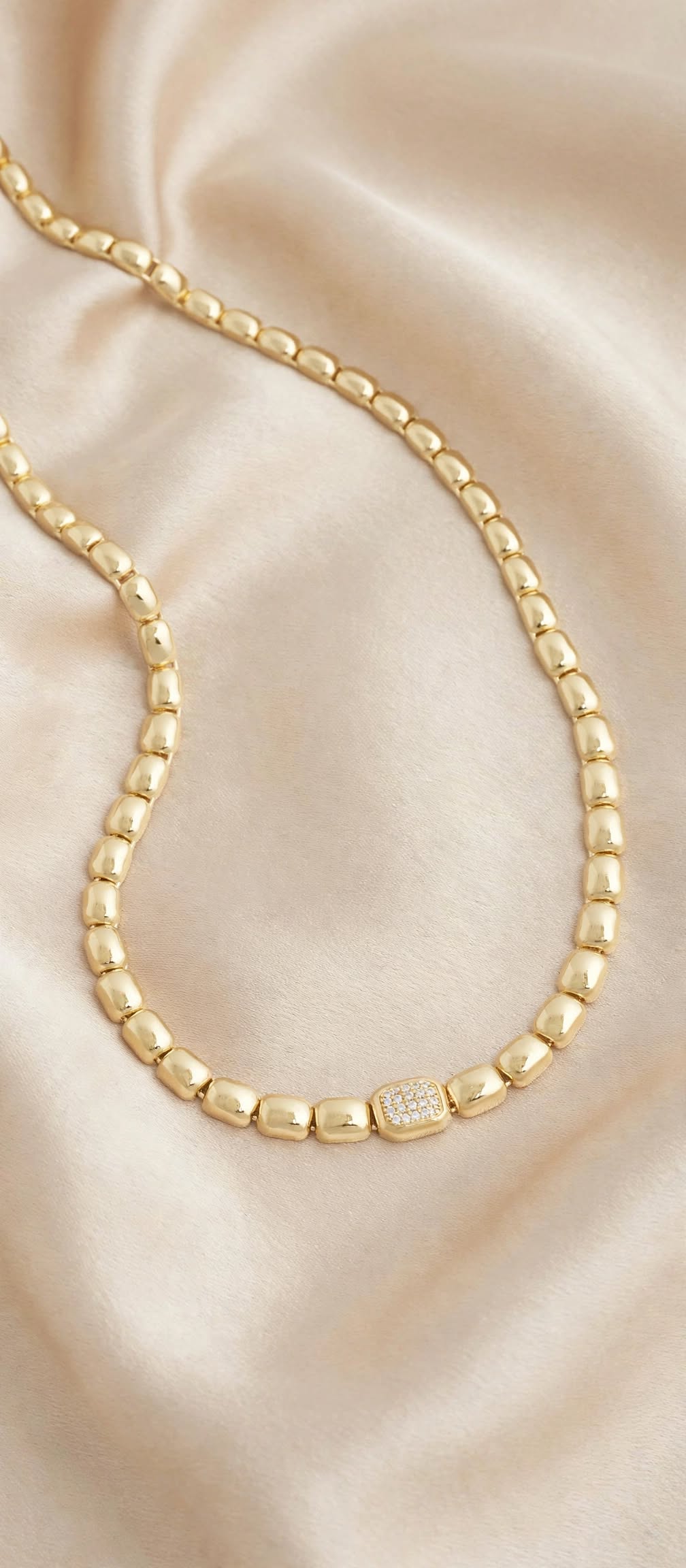 Lumière Gold Taşlı Kolye & Bileklik Seti