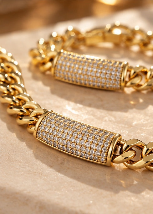 Xuping Gold Işıltı Kolye & Bileklik Seti – Güçlü Şık Zamansız