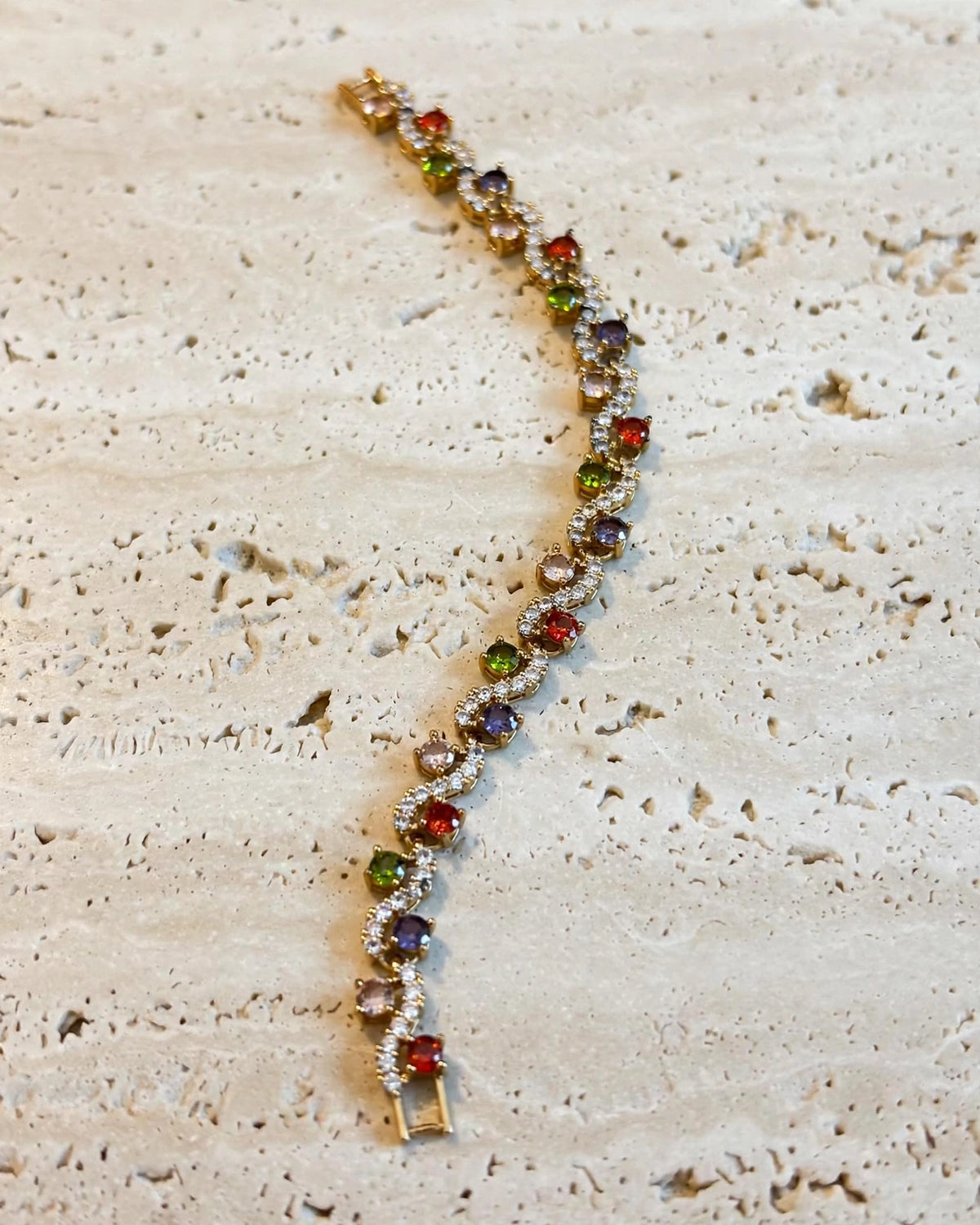 Xuping Renkli Taşlı Gold Bileklik ✨